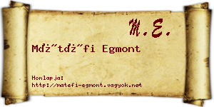 Mátéfi Egmont névjegykártya